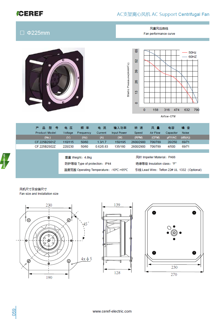 AC225支架離心風(fēng)機(jī)