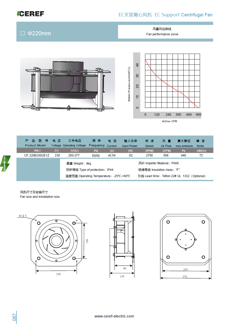 EC220薄支架離心風(fēng)機(jī)樣冊